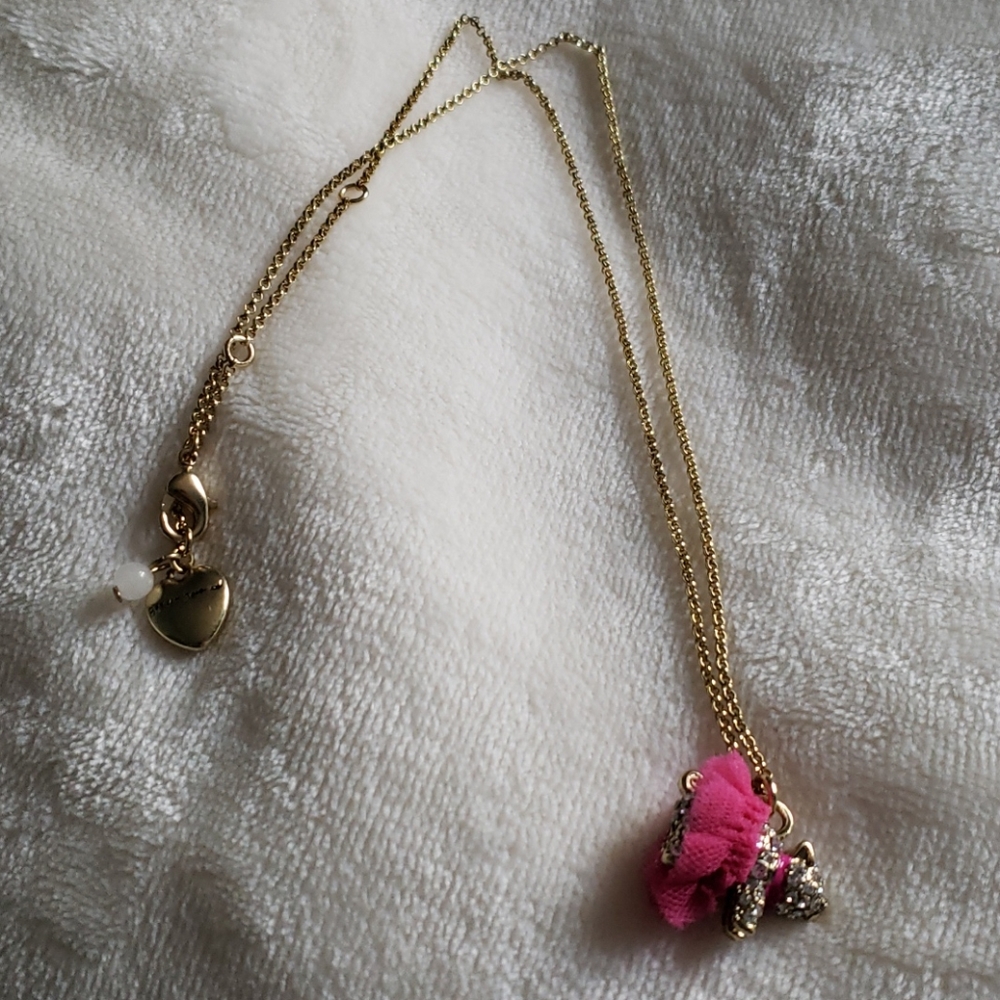 Betsy Johnson ballerina pig necklace